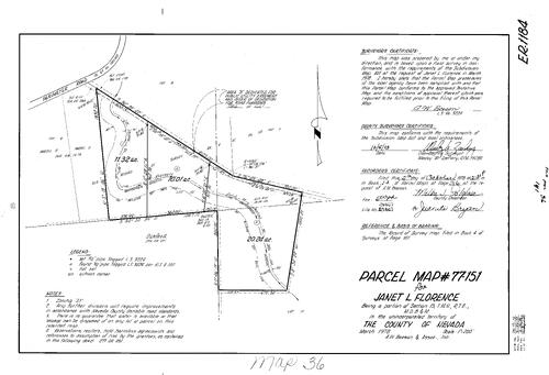 Click to see Parcel Map Book 13, pg. 36 (1978) of Nevada County Recorders Parcel Maps Book 13