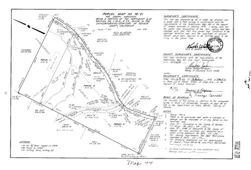 Click to see Parcel Map Book 13, pg. 44 (1978) of Nevada County Recorders Parcel Maps Book 13