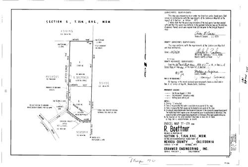 Click to see Parcel Map Book 13, pg. 46 (1978) of Nevada County Recorders Parcel Maps Book 13