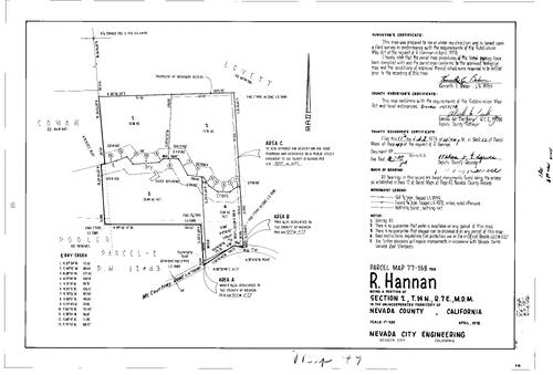 Click to see Parcel Map Book 13, pg. 49 (1978) of Nevada County Recorders Parcel Maps Book 13