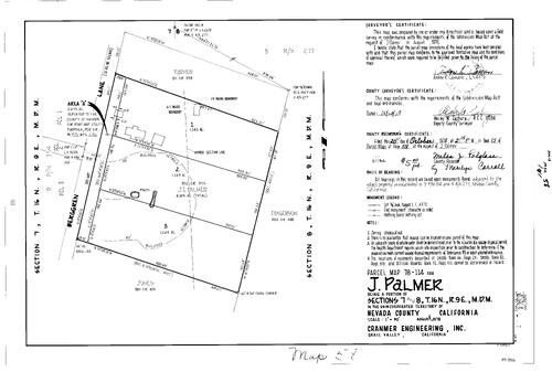 Click to see Parcel Map Book 13, pg. 58 (1978) of Nevada County Recorders Parcel Maps Book 13