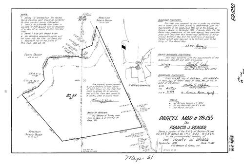 Click to see Parcel Map Book 13, pg. 61 (1978) of Nevada County Recorders Parcel Maps Book 13