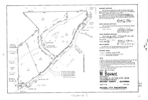 Click to see Parcel Map Book 13, pg. 62 (1978) of Nevada County Recorders Parcel Maps Book 13