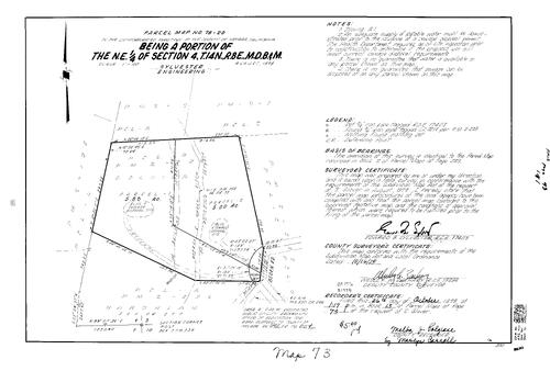 Click to see Parcel Map Book 13, pg. 73 (1978) of Nevada County Recorders Parcel Maps Book 13