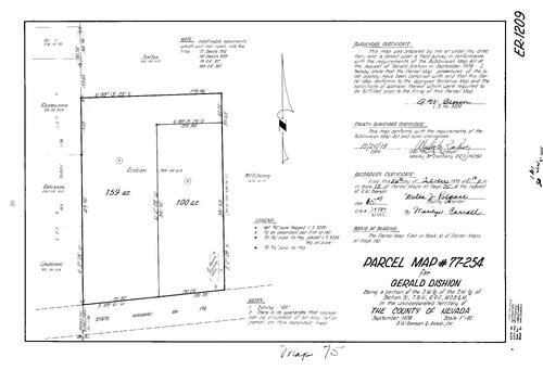 Click to see Parcel Map Book 13, pg. 75 (1978) of Nevada County Recorders Parcel Maps Book 13