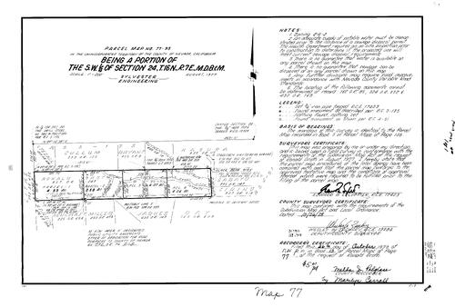 Click to see Parcel Map Book 13, pg. 77 (1978) of Nevada County Recorders Parcel Maps Book 13