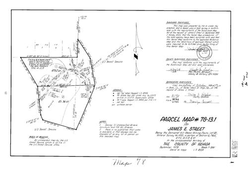 Click to see Parcel Map Book 13, pg. 78 (1978) of Nevada County Recorders Parcel Maps Book 13
