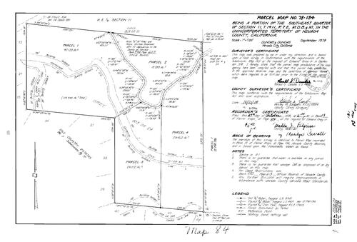 Click to see Parcel Map Book 13, pg. 84 (1978) of Nevada County Recorders Parcel Maps Book 13