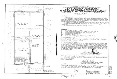 Click to see Parcel Map Book 13, pg. 85 (1978) of Nevada County Recorders Parcel Maps Book 13