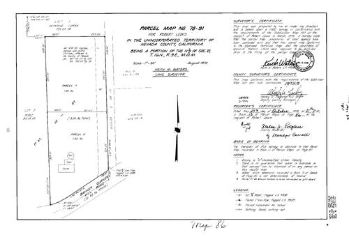 Click to see Parcel Map Book 13, pg. 86 (1978) of Nevada County Recorders Parcel Maps Book 13
