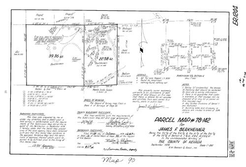 Click to see Parcel Map Book 13, pg. 90 (1978) of Nevada County Recorders Parcel Maps Book 13