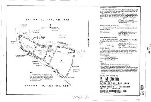 Click to see Parcel Map Book 13, pg. 95 (1978) of Nevada County Recorders Parcel Maps Book 13