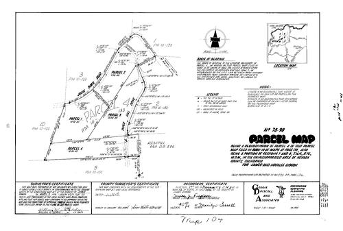 Click to see Parcel Map Book 13, pg. 104 (1978) of Nevada County Recorders Parcel Maps Book 13