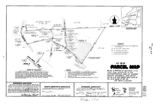 Click to see Parcel Map Book 13, pg. 106 (1978) of Nevada County Recorders Parcel Maps Book 13