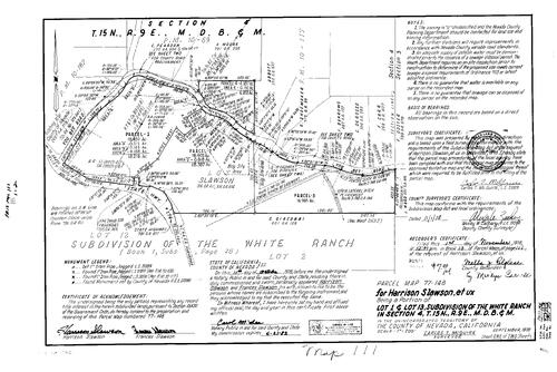 Click to see Parcel Map Book 13, pg. 111 (1978) of Nevada County Recorders Parcel Maps Book 13