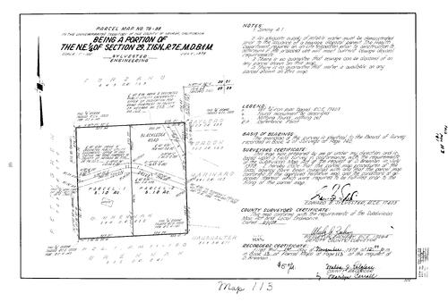 Click to see Parcel Map Book 13, pg. 113 (1978) of Nevada County Recorders Parcel Maps Book 13