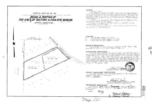 Click to see Parcel Map Book 13, pg. 121 (1978) of Nevada County Recorders Parcel Maps Book 13