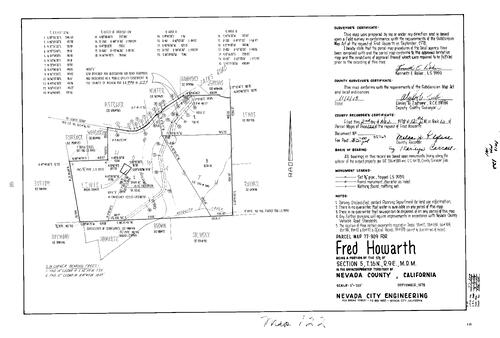 Click to see Parcel Map Book 13, pg. 122 (1978) of Nevada County Recorders Parcel Maps Book 13