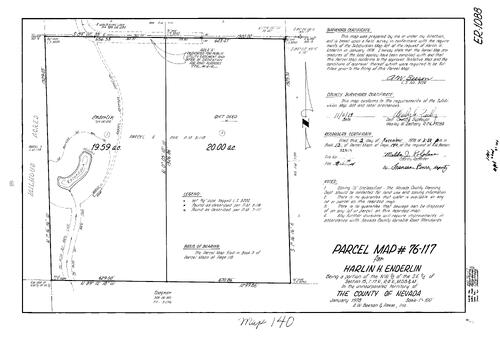 Click to see Parcel Map Book 13, pg. 140 (1978) of Nevada County Recorders Parcel Maps Book 13