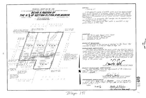 Click to see Parcel Map Book 13, pg. 141 (1978) of Nevada County Recorders Parcel Maps Book 13