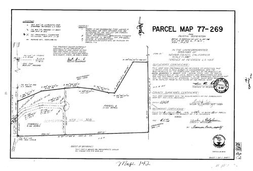 Click to see Parcel Map Book 13, pg. 142 (1978) of Nevada County Recorders Parcel Maps Book 13