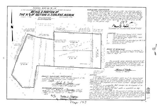 Click to see Parcel Map Book 13, pg. 143 (1978) of Nevada County Recorders Parcel Maps Book 13