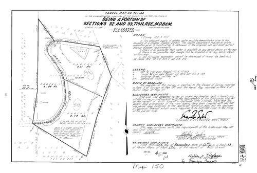 Click to see Parcel Map Book 13, pg. 150 (1978) of Nevada County Recorders Parcel Maps Book 13