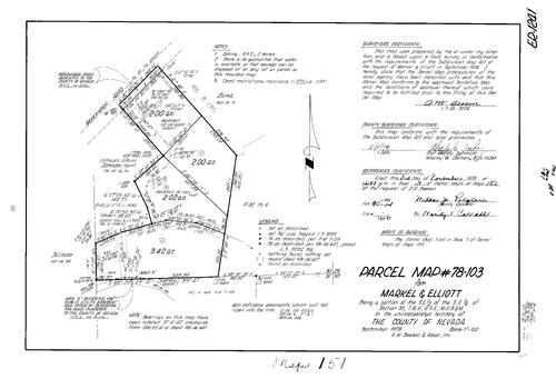 Click to see Parcel Map Book 13, pg. 151 (1978) of Nevada County Recorders Parcel Maps Book 13