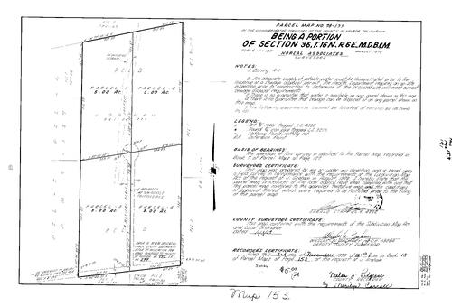 Click to see Parcel Map Book 13, pg. 153 (1978) of Nevada County Recorders Parcel Maps Book 13