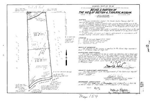 Click to see Parcel Map Book 13, pg. 154 (1978) of Nevada County Recorders Parcel Maps Book 13