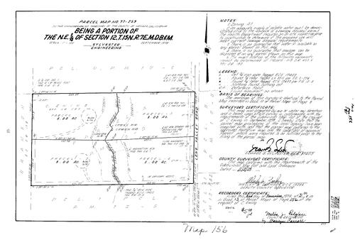 Click to see Parcel Map Book 13, pg. 156 (1978) of Nevada County Recorders Parcel Maps Book 13