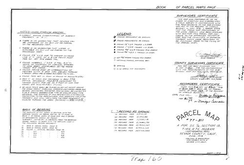 Click to see Parcel Map Book 13, pg. 160 (1978) of Nevada County Recorders Parcel Maps Book 13