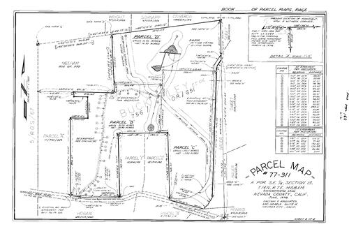 Click to see Parcel Map Book 13, pg. 160 (1978) of Nevada County Recorders Parcel Maps Book 13