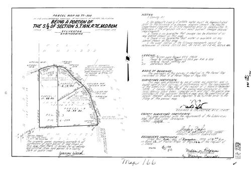 Click to see Parcel Map Book 13, pg. 166 (1978) of Nevada County Recorders Parcel Maps Book 13