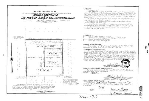 Click to see Parcel Map Book 13, pg. 170 (1978) of Nevada County Recorders Parcel Maps Book 13