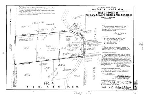 Click to see Parcel Map Book 13, pg. 171 (1978) of Nevada County Recorders Parcel Maps Book 13
