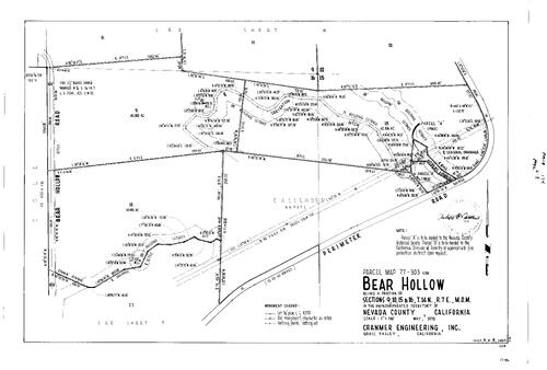 Click to see Parcel Map Book 13, pg. 174 (1978) of Nevada County Recorders Parcel Maps Book 13