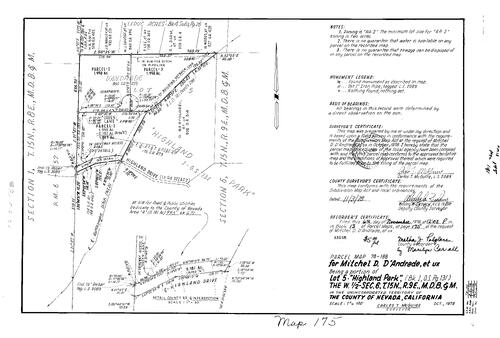 Click to see Parcel Map Book 13, pg. 175 (1978) of Nevada County Recorders Parcel Maps Book 13