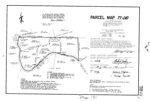 Click to see Parcel Map Book 13, pg. 181 (1978) of Nevada County Recorders Parcel Maps Book 13