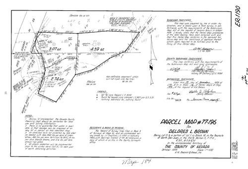 Click to see Parcel Map Book 13, pg. 184 (1978) of Nevada County Recorders Parcel Maps Book 13