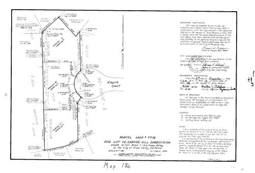 Click to see Parcel Map Book 13, pg. 186 (1978) of Nevada County Recorders Parcel Maps Book 13