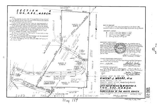 Click to see Parcel Map Book 13, pg. 189 (1978) of Nevada County Recorders Parcel Maps Book 13