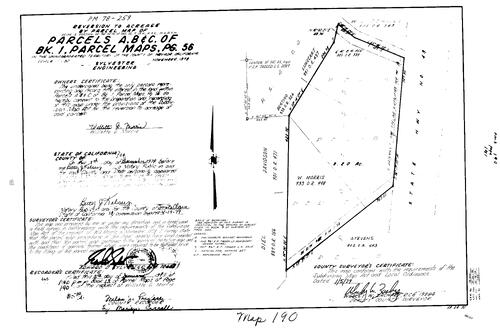 Click to see Parcel Map Book 13, pg. 190 (1978) of Nevada County Recorders Parcel Maps Book 13