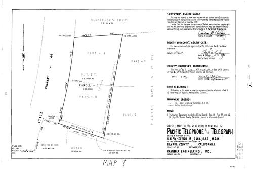 Click to see Parcel Map Book 14, pg. 8 (1979) of Nevada County Recorders Parcel Maps Book 14