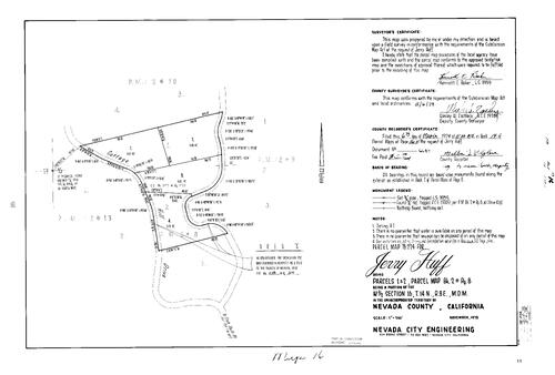 Click to see Parcel Map Book 14, pg. 16 (1979) of Nevada County Recorders Parcel Maps Book 14