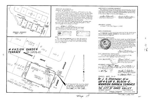 Click to see Parcel Map Book 14, pg. 17 (1979) of Nevada County Recorders Parcel Maps Book 14