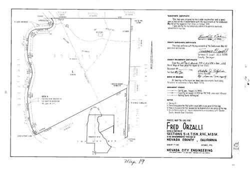 Click to see Parcel Map Book 14, pg. 19 (1979) of Nevada County Recorders Parcel Maps Book 14