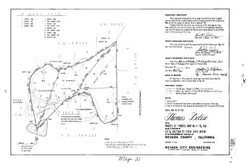 Click to see Parcel Map Book 14, pg. 21 (1979) of Nevada County Recorders Parcel Maps Book 14