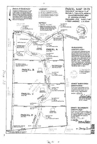 Click to see Parcel Map Book 14, pg. 23 (1979) of Nevada County Recorders Parcel Maps Book 14