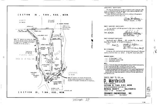 Click to see Parcel Map Book 14, pg. 27 (1979) of Nevada County Recorders Parcel Maps Book 14